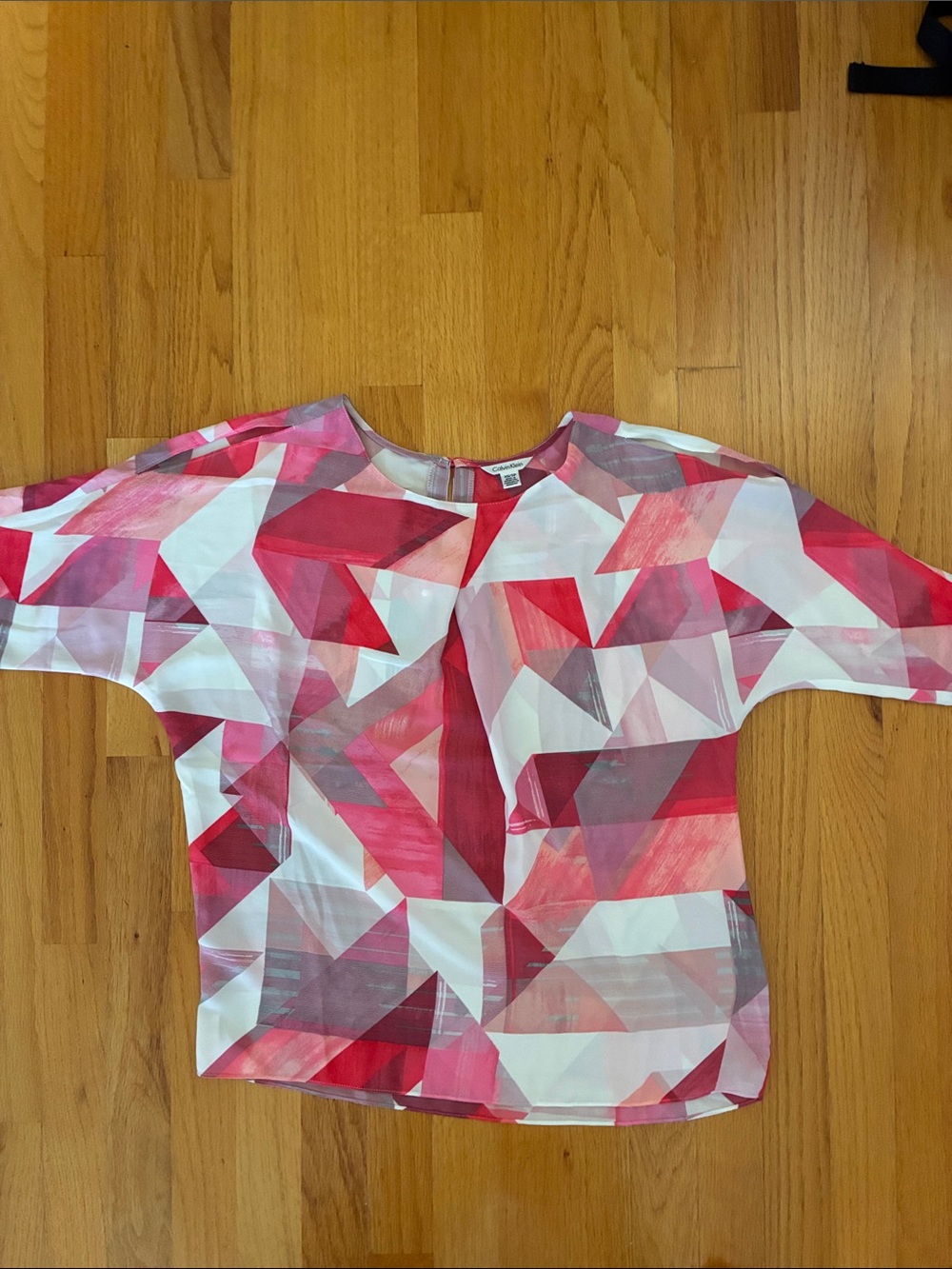 Calvin Klein Pink Red Geometric Print Women's Top